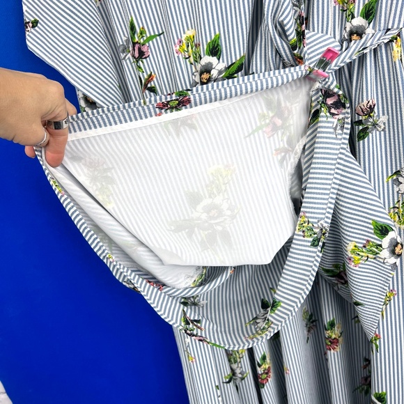SOLD! •Like New |•XHILARATION•| Pretty Floral Striped Slit Maxi Romper Dress - Picture 8 of 14